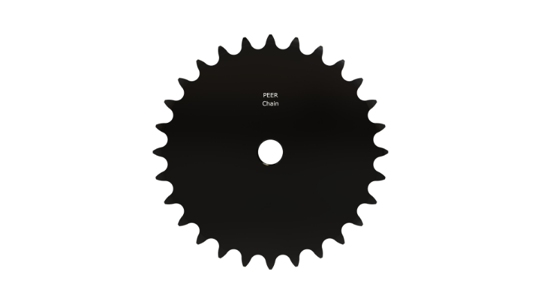 Sprocket, 5/8 Inch Size, Plain Bore, Hardened Teeth, Black Oxide