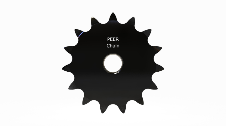 PEER CHAIN 43173 Sprocket, 1/2 Inch Size, Plain Bore, Hardened Teeth, Black Oxide | CL8BGX