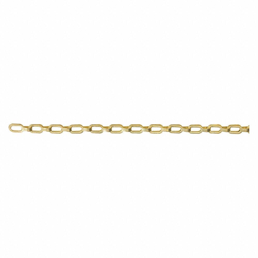 PEERLESS 7651012 Chain, Carbon Steel, 35 lb Working Load Limit, Brass, 100 ft Length | CT7PDV 48RR61