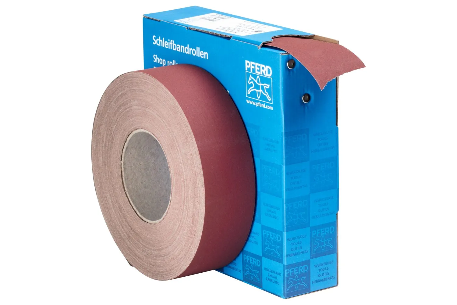 PFERD 47225 2 Inch Shop Roll, Resin/Resin Heavy Duty, 50 Yard Roll, Aluminum Oxide, 320 Grit | CY6VFY