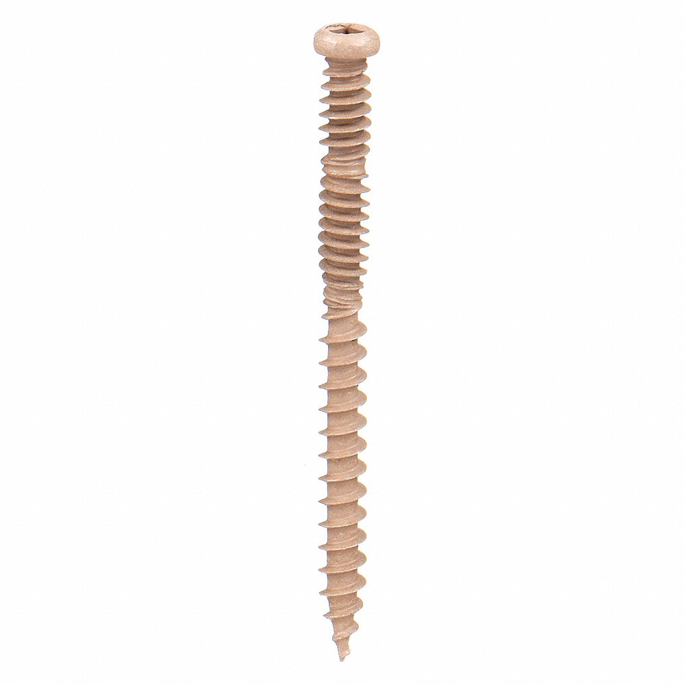 GRAINGER P61648-BR Composite Screw, #10 Size, 2 1/2 Inch Length, Case Hardened Steel, 2125PK | CG9WAP 4VYP6