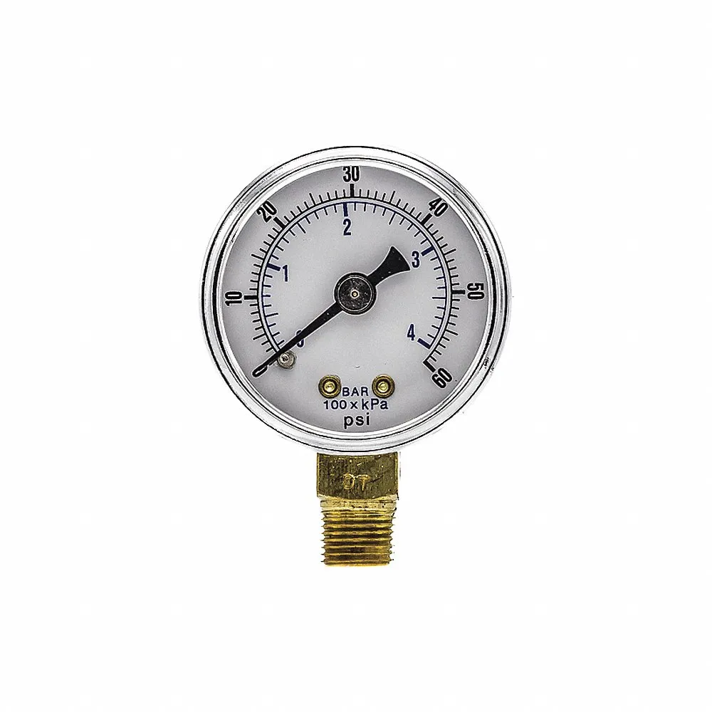 PIC GAUGES 101D-158D Industrial Pressure Gauge, Corrosion-Resistant Case, 0 To 60 Psi, 1 1/2 Inch Dial, Bottom | CT7TPE 54XP01