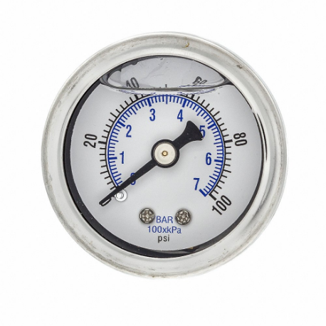 PIC GAUGES 202L-158E Industrial Pressure Gauge, 0 To 100 Psi, 1 1/2 Inch Dial, 1/8 Inch Npt Male, 2 | CT7TGT 20TV88