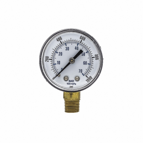 PIC GAUGES SEP-101D-204M-BSPT Industrial Pressure Gauge, 0 To 1000 Psi, 2 Inch Dial, 1/4 Inch Npt Male, Bottom, Copper | CT7TGF 54XP15