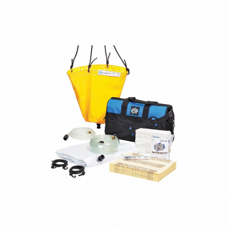 Leak Diverter Combination Kit, 5 ft x 5 ft, Straps Leak Diverter Mounting, Polyester/PVC