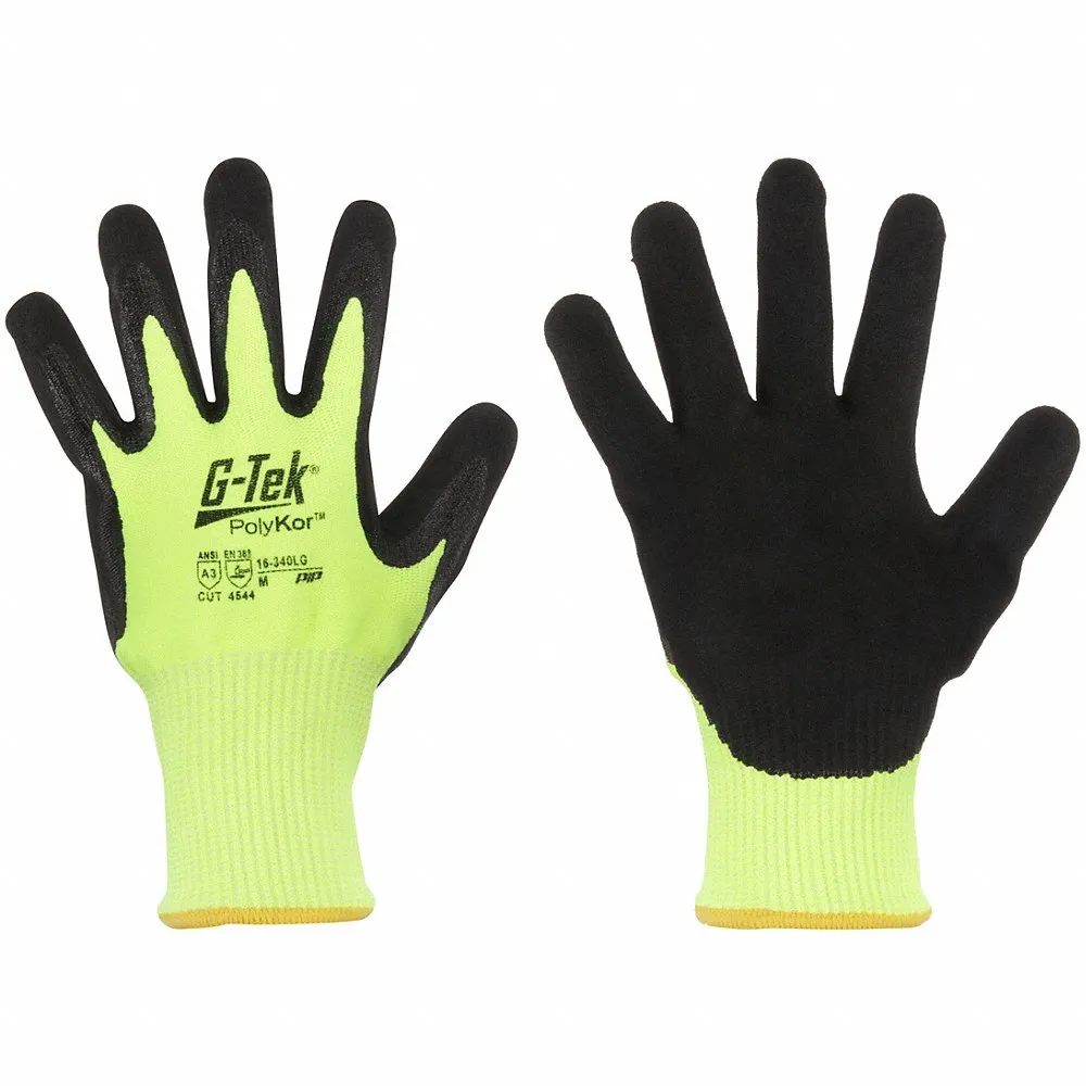 PIP 16-340LG/S Hand Protection Cut Resistant Gloves, S, Hi-Vis Yellow, Dozen | CL8WBL