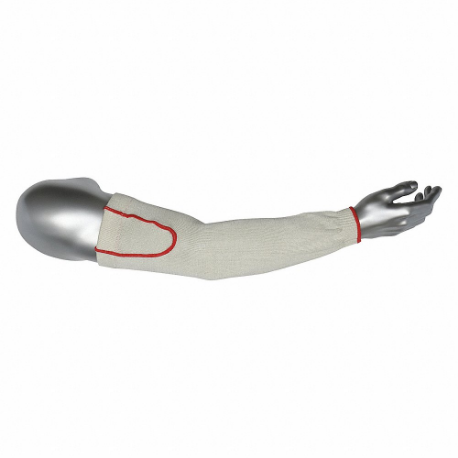 PIP 20-1076 General Purpose Sleeves, Cotton with Bicep Gusset, White, Sleeve, Knit Cuff, 18 Inch, M | CT7UWW 55TL40