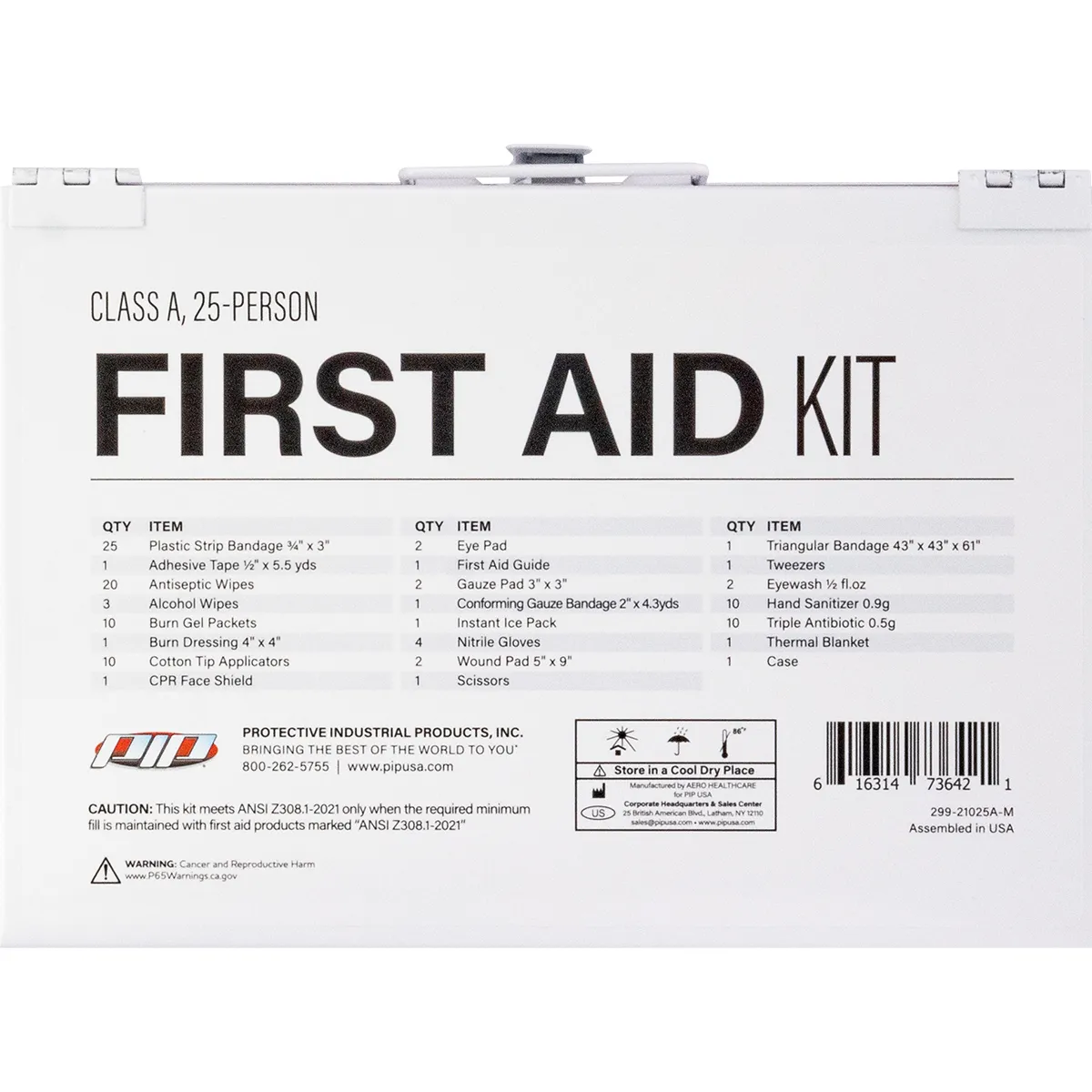 PIP 299-21025A-M First Aid Kit, ANSI Compliant, Clear, Each | CL9ANZ