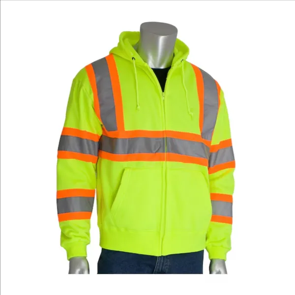 PIP 323-HSSPLY-3X Protective Clothing High Visibilty Sweat Shirt, 3XL, Hi-Vis Yellow, Each | CL9DJF