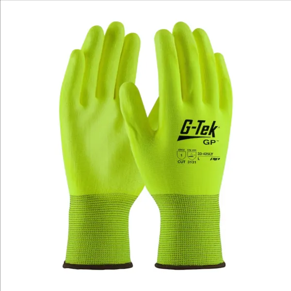 PIP 33-425LY/M Hand Protection Seamless Glove Coated, M, Hi-Vis Orange, Dozen | CL9DLP