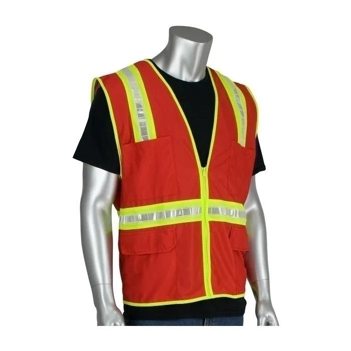PIP 300-1000-RD/2X Protective Clothing High Visibilty Vest, 2XL, Red, Each | CL9ATW