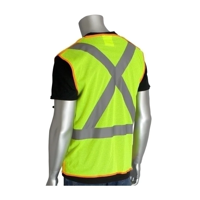 PIP 302-0210-LY/S Protective Clothing High Visibilty Vest, S, Hi-Vis Orange, Each | CL9AYC