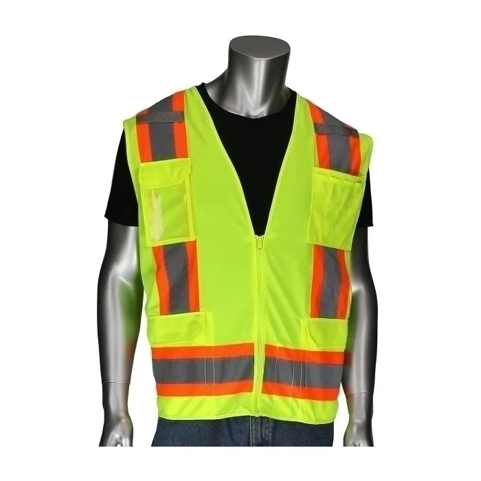 PIP 302-0500D-LY/3X Protective Clothing High Visibilty Vest, 3XL, Hi-Vis Orange, Each | CL9BBC
