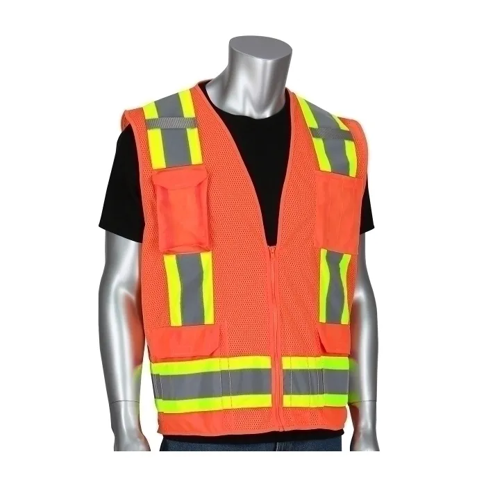 PIP 302-0500M-OR/M Protective Clothing High Visibilty Vest, M, Hi-Vis Orange, Each | CL9BCH