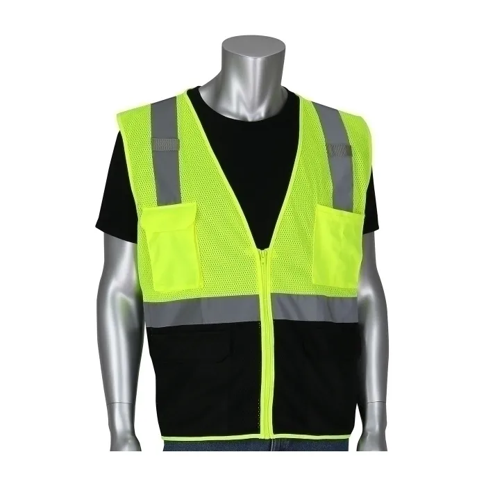 PIP 302-0710B-LY/M Protective Clothing High Visibilty Vest, M, Hi-Vis Orange, Each | CL9BJZ
