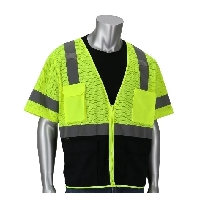 PIP 303-0710B-LY/M Protective Clothing High Visibilty Vest, M, Hi-Vis Yellow, Each | CL9CAZ