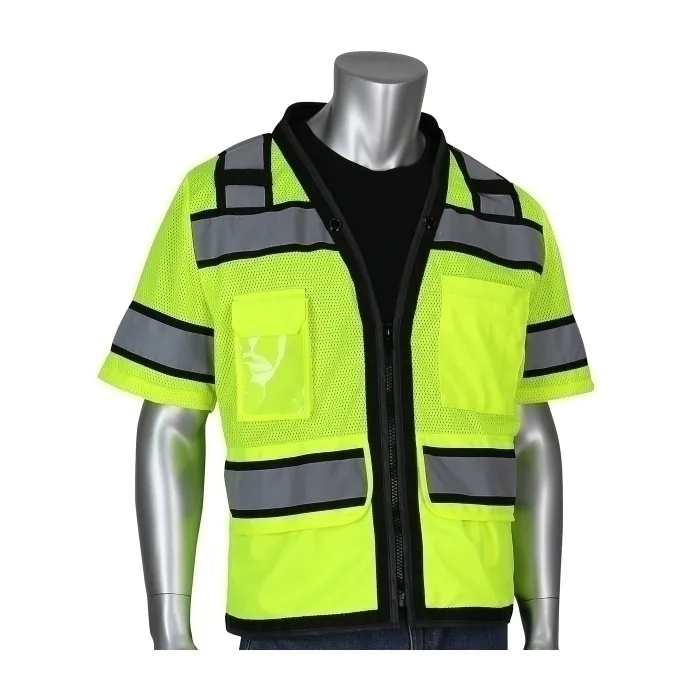 PIP 303-0800D-LY/M Protective Clothing High Visibilty Vest, M, Hi-Vis Orange, Each | CL9CBH