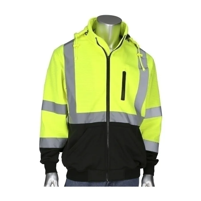 PIP 323-1385B-LY/M Protective Clothing High Visibilty Sweat Shirt, M, Hi-Vis Yellow, Each | CL9DFV