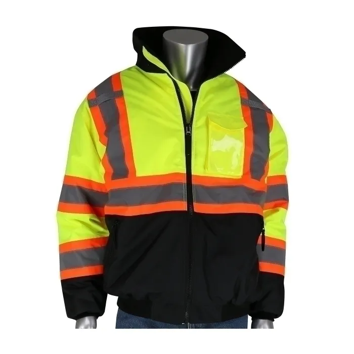 PIP 333-1745-LY/M Protective Clothing High Visibilty Jacket, M, Hi-Vis Orange, Each | CL9DTV