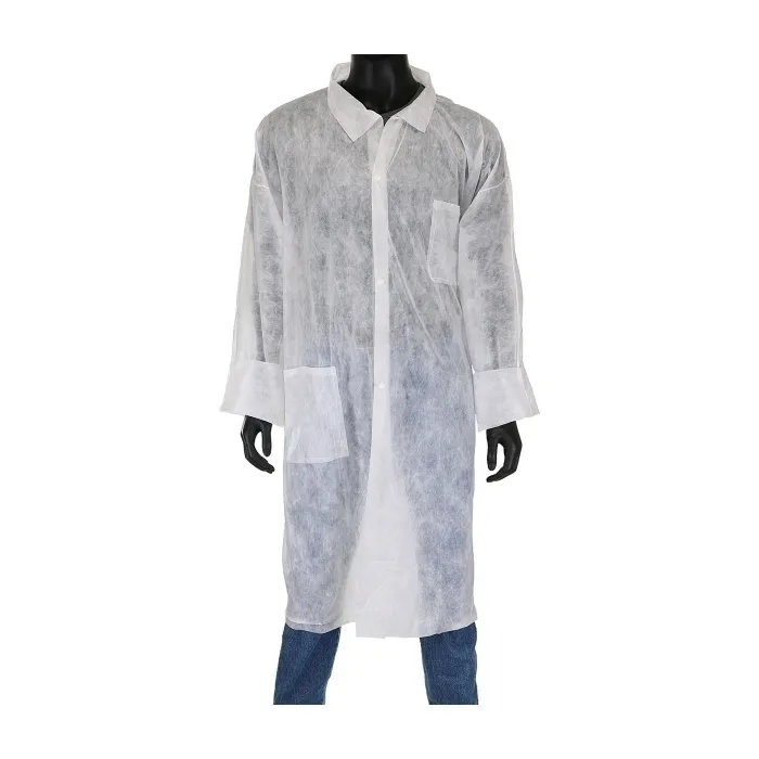 PIP 3515/L Protective Clothing Disposable Lab Coat, L, White, Case | CL9EWN
