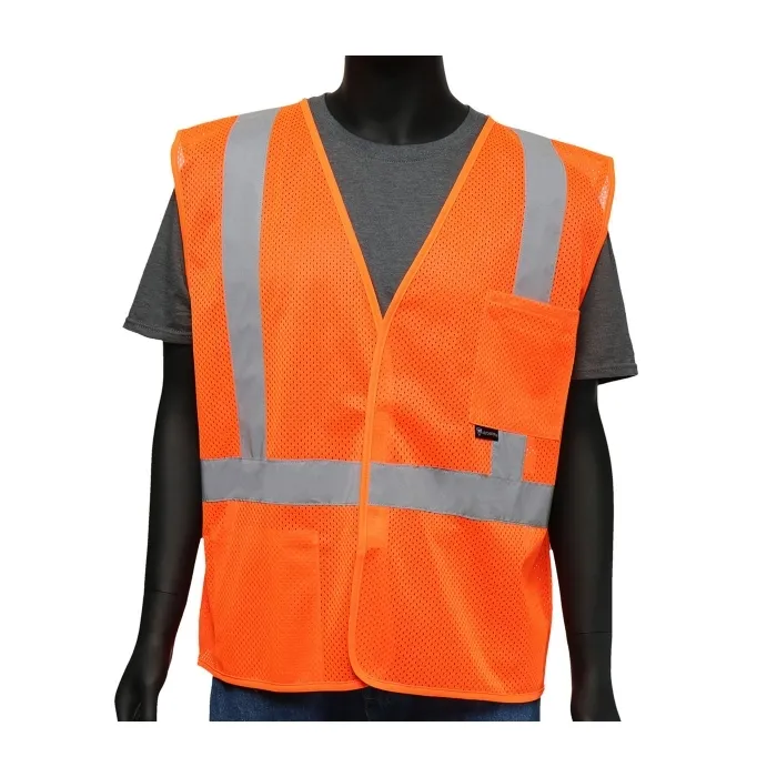 PIP 47206/L Protective Clothing High Visibilty Vest, L, Hi-Vis Orange, Each | CL9HJG