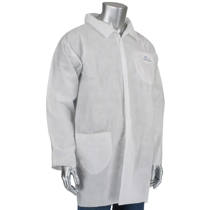 PIP C3820/L Protective Clothing Disposable Lab Coat, L, White, Case | CL9PBM
