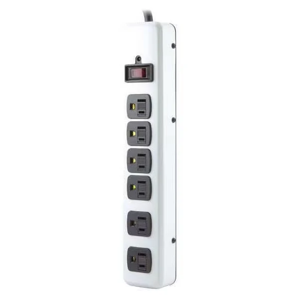 Outlet Strip, 6 Outlets, Beige, 6 Feet Cord