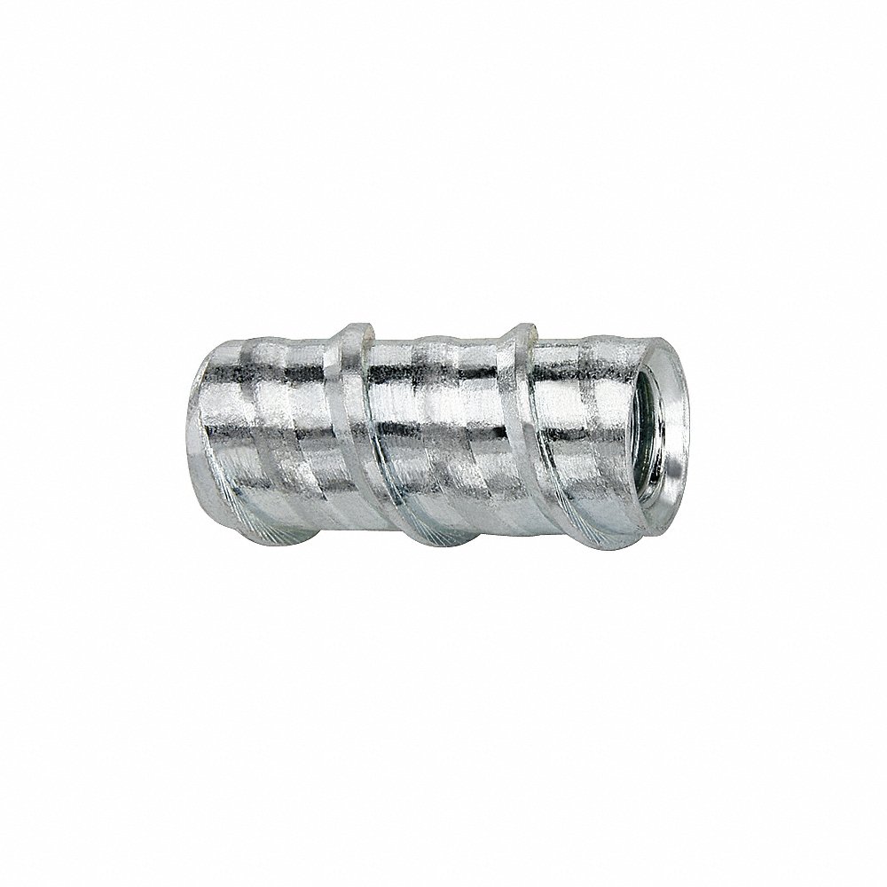 Screw Anchor, 1/4 In - 20 Int. Thread Size, 11/16 In Lg., Carbon Steel, 1/4 In Size