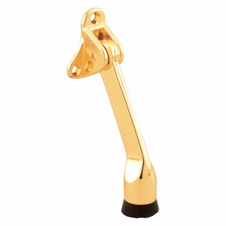 PRIME LINE MP4543 Kick-Down Door Holder, 3-Hole, Brass Plated | CT7YGE 169U37