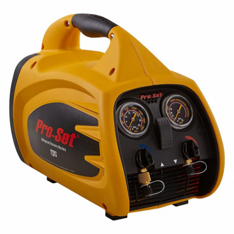 PRO SET TRS600 Refrigerant Recovery Machine, Twin Cylinder, Nema 5-15P Male Plug, 1/4 Inch Male | CT8DCG 406D45