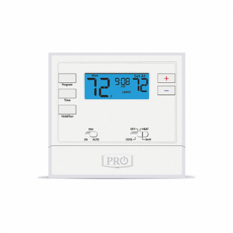 PRO1 IAQ T625-2 Low Voltage Thermostat, Heat and Cool, Manual, 1 Heating Stages - Conventional System | CT7ZYW 60FD45