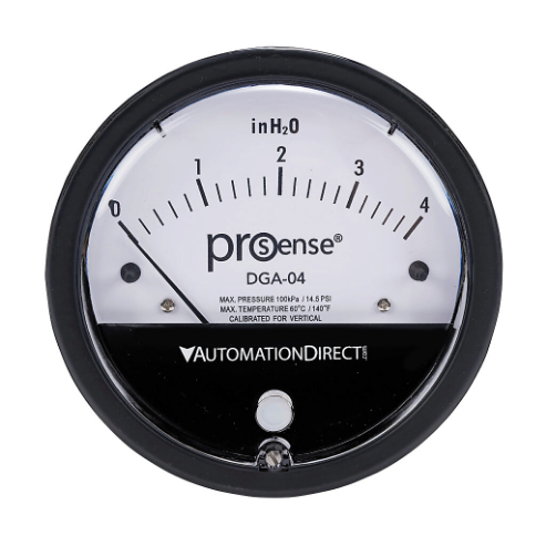 PROSENSE DGA-04 Differential Pressure Gauge, 4 Inch Dial Dia., 0 To 4.0 Inch Of Water Column | CV7NQQ
