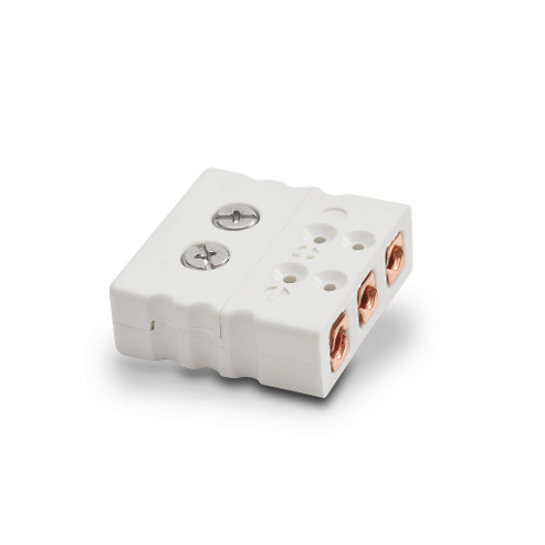 Rtd Connector, 3-Pin, Standard Round Pin Jack, 400 Deg F, Glass Filled Thermoplastic Body