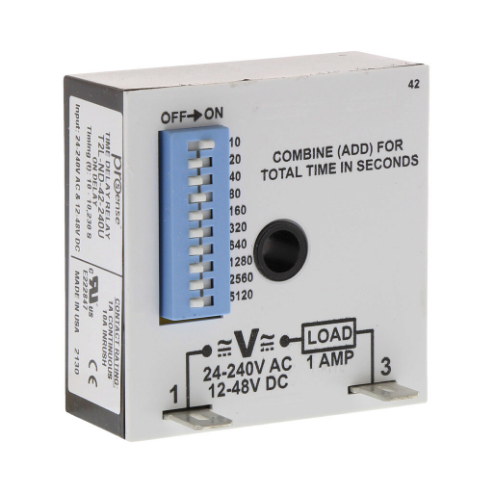 On-Delay Inline Relay Timer, 10 To 10230 sec Selectable Timing Range