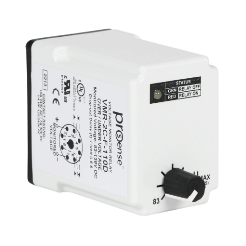 Voltage Monitor Relay, 1-Phase, Socket Mount, Finger-Safe, 83-138 VDC Input Voltage, DPDT