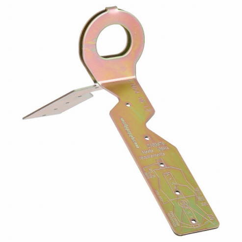 Roof Anchor, 310 lb Capacity, For Wood, Peak Roofs, Fixed D-Ring, Nail Strip, Steel