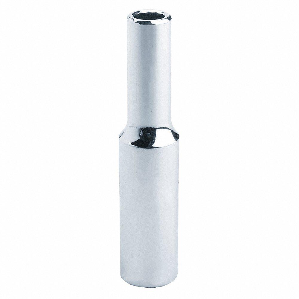 PROTO J4709LTM Socket, 1/4 Inch Drive Size, 9 mm Socket Size, 12-Point, Deep, Chrome | CT8GVM 429M41