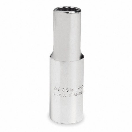PROTO J5019M Socket, 3/8 Inch Drive Size, 19 mm Socket Size, 12-Point, Deep, Chrome | CT8GQF 429N46