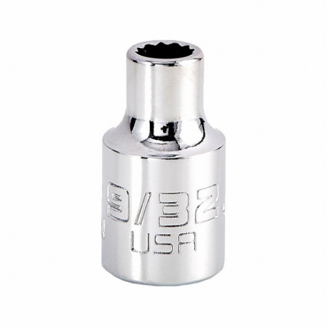 PROTO J5209N Socket, 3/8 Inch Drive Size, 9/32 Inch Socket Size, 12-Point Chrome | CT8GUN 483H75