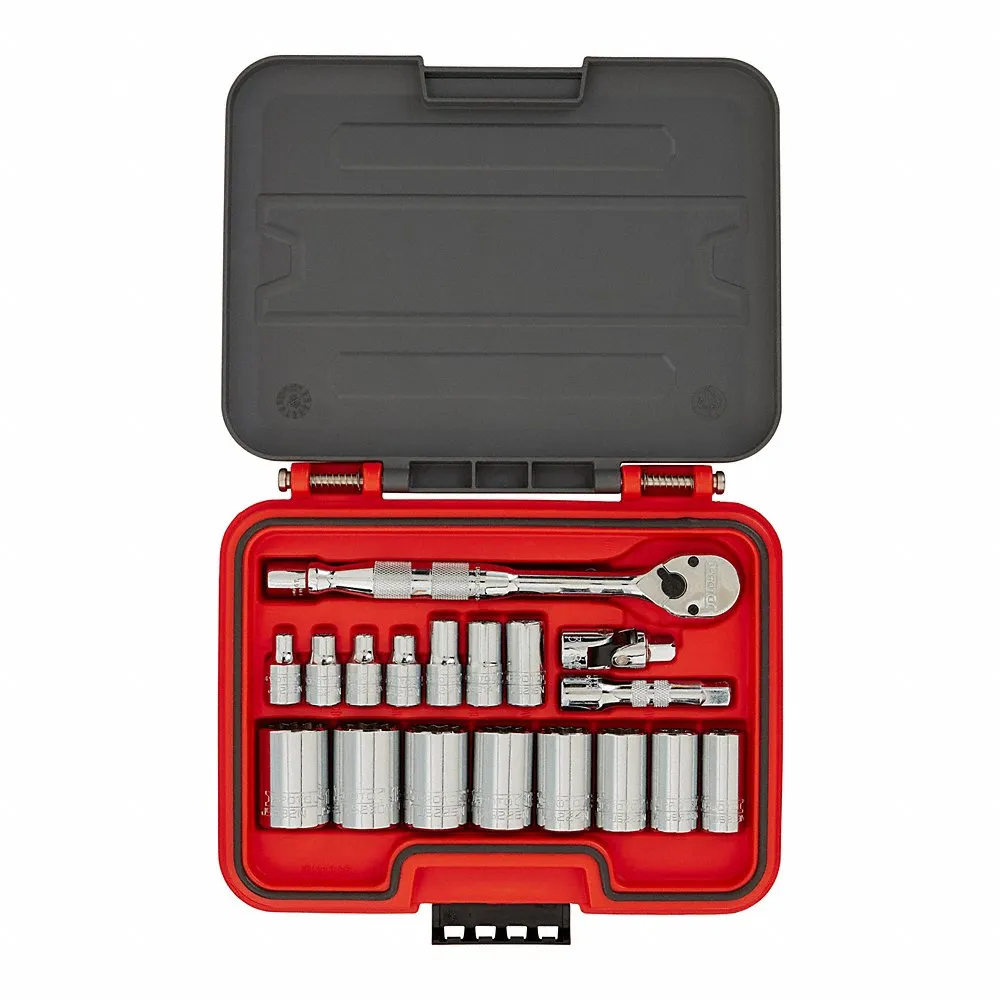 Socket Set, 3/8 Inch Drive, 1/4 Inch to 1 Inch Socket Range