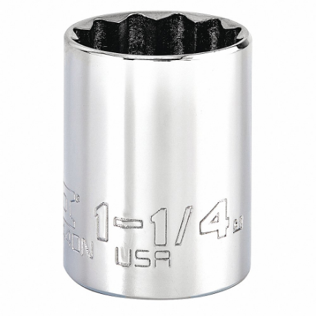 PROTO J5440N Socket, 1/2 Inch Drive Size, 1 1/4 Inch Socket Size, 12-Point Chrome | CT8FYF 483H16