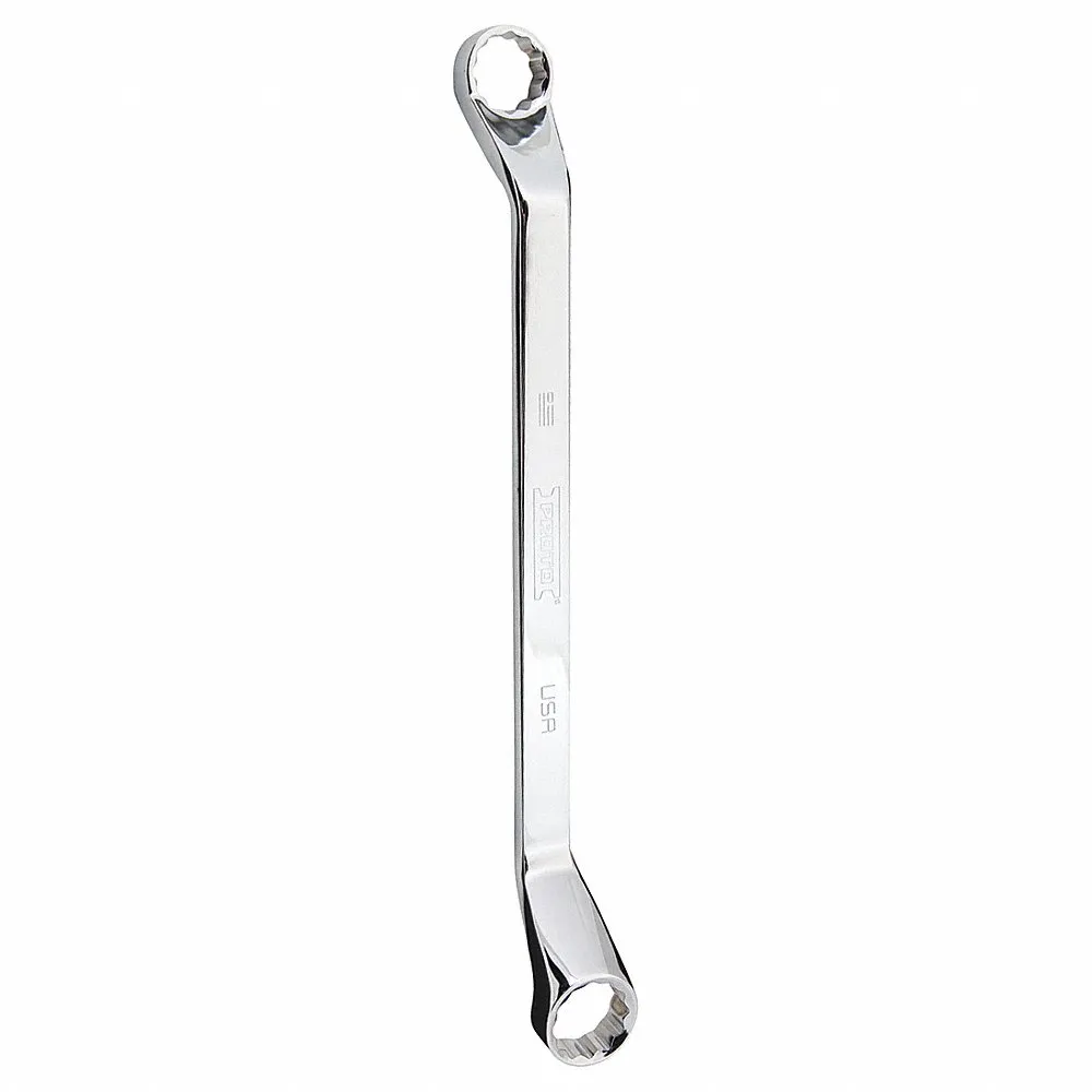 Double Box Wrench, 15/16, 1 Inch Head, 14 Inch Overall Length, Offset, Alloy Steel, Chrome