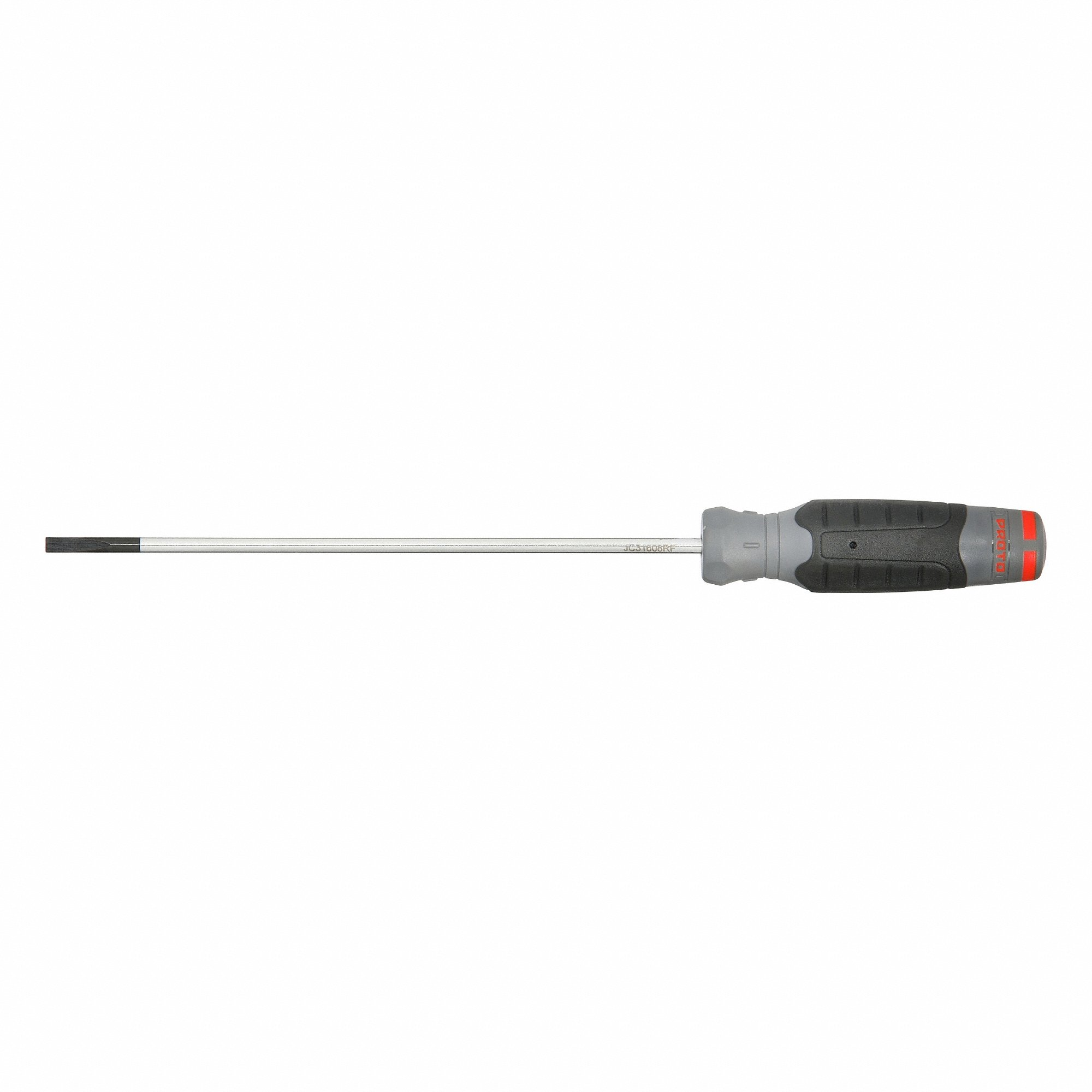 PROTO JC31608RF Screwdrivers, 3/16 Inch Tip Size, 12 1/4 Inch Length, 8 Inch Shank Length, Cushion Grip | CT8FFE 61XK55