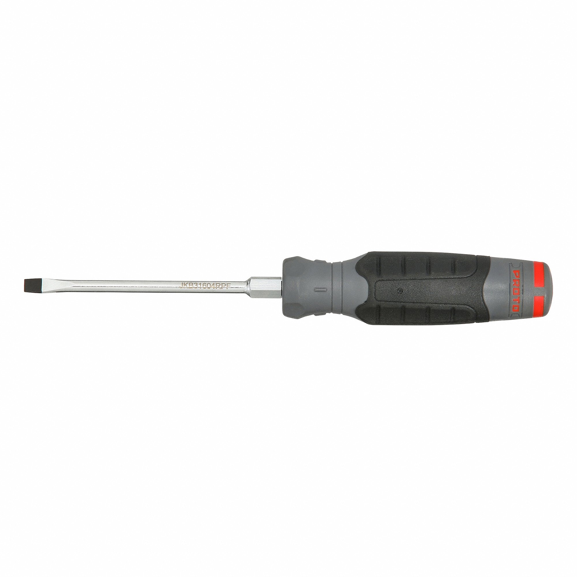 PROTO JKB31604RPF Screwdriver, 3/16 Inch Tip Size, 8 1/4 Inch Length, 4 Inch Shank Length, Cushion Grip | CT8FEK 61XL30