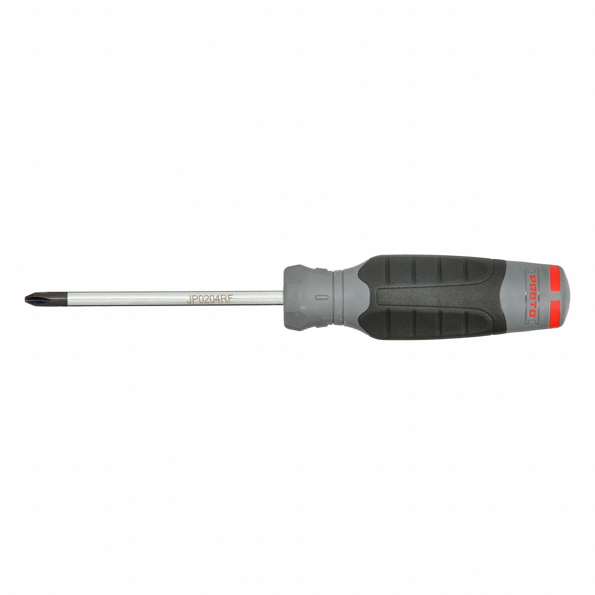 PROTO JP0204RF Screwdriver, #2 Tip Size, 8 1/2 Inch Length, 4 Inch Shank Length, Cushion Grip | CT8EZE 61XK98
