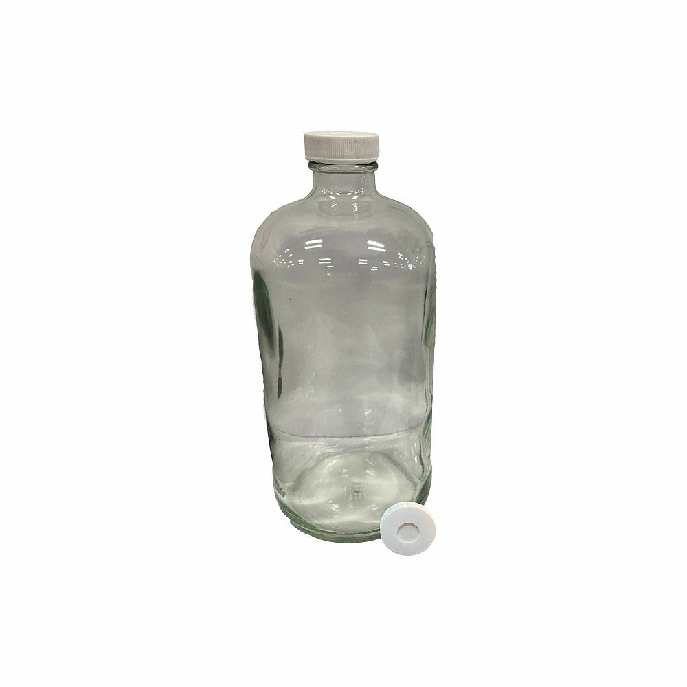 QORPAK GLC-06417 Bstn Rnd 32Oz Fl Wht Pp Cp Ptfe/Sil Sep, 12 Pack | CV4QMH 32KT36