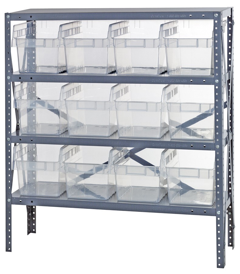 QUANTUM STORAGE SYSTEMS 1239-SB807CL Shelf Bin Unit, Clear-View, 12 x 36 x 39 Inch Size | CG9DEF