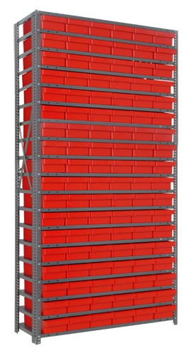 QUANTUM STORAGE SYSTEMS 1275-401 Open Shelving With Drawer, 12 x 36 x 75 Inch Size, 13 Shelves | CG9EPC