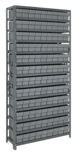 QUANTUM STORAGE SYSTEMS 1275-501 Open Shelving With Drawer, 12 x 36 x 75 Inch Size, 13 Shelves | CG9EPD