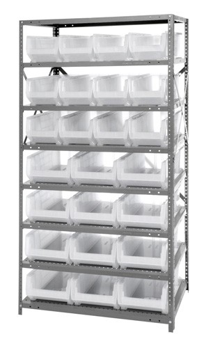 QUANTUM STORAGE SYSTEMS 2475-950952CL Shelf Unit, Clear-View, Heavy-Duty Steel, 24 x 36 x 74 Inch Size, 8 Shelves | CG9DBW